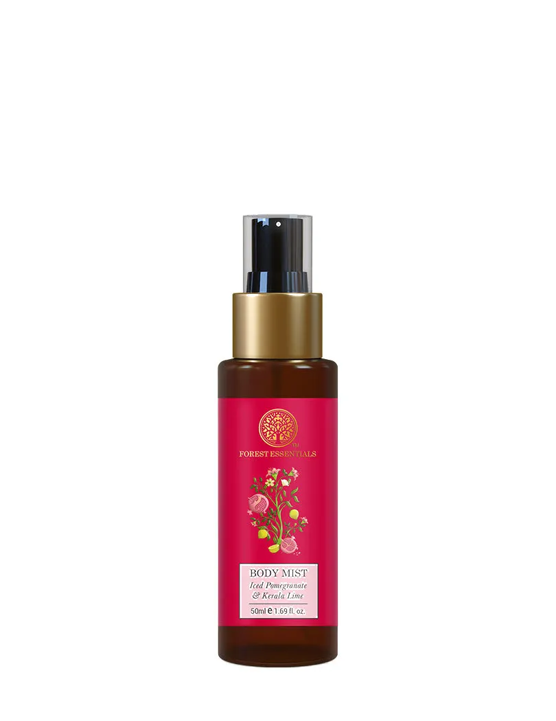 Forest Essentials Ayurvedic Travel Size Body Mist Iced Pomegranate & Kerala Lime (Body Spray)